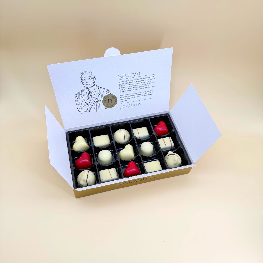 Assortiment maitre chocolatier de chocolats blancs