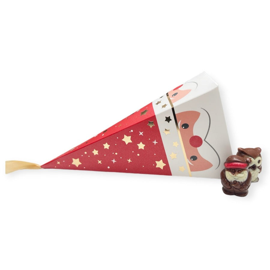 cornet pere noel mignon garni de figurines pralinés 