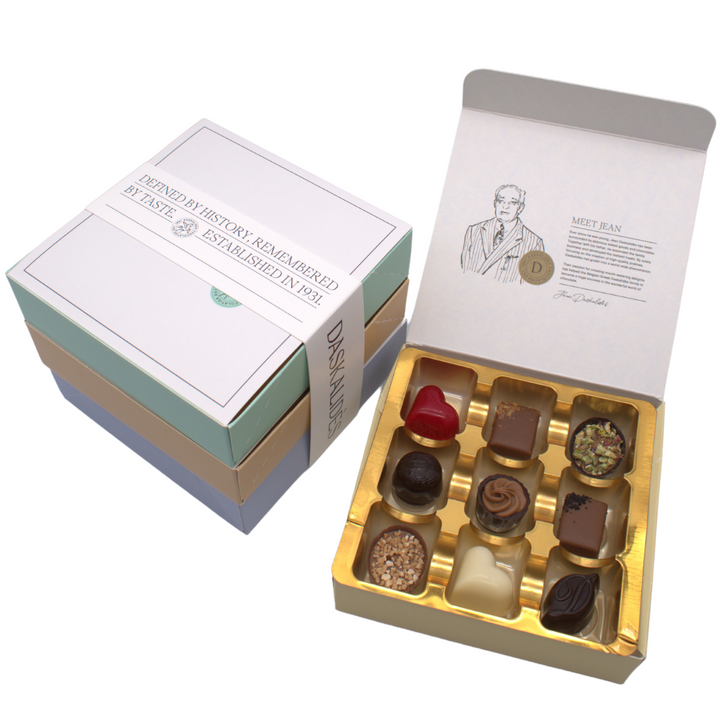 Daskalides Square Box Trio 27 chocolats